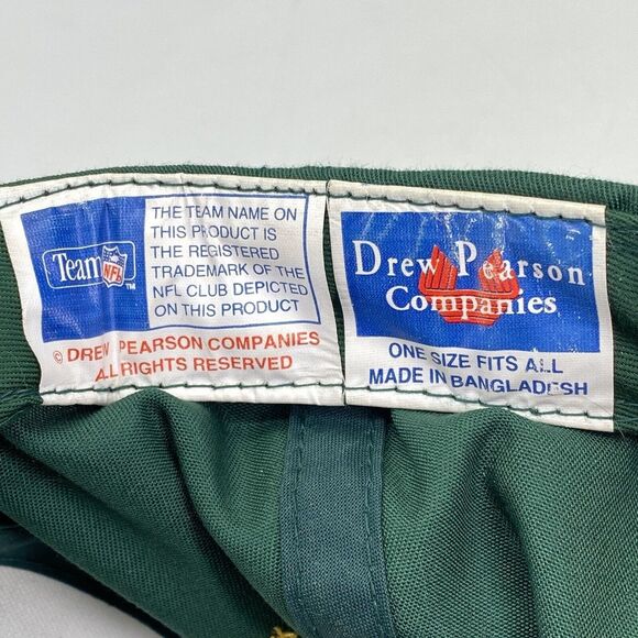 Vintage Green Bay Packers Drew Pearson Snapback Hat Script Spell Out Logo (H5) - Picture 9 of 11